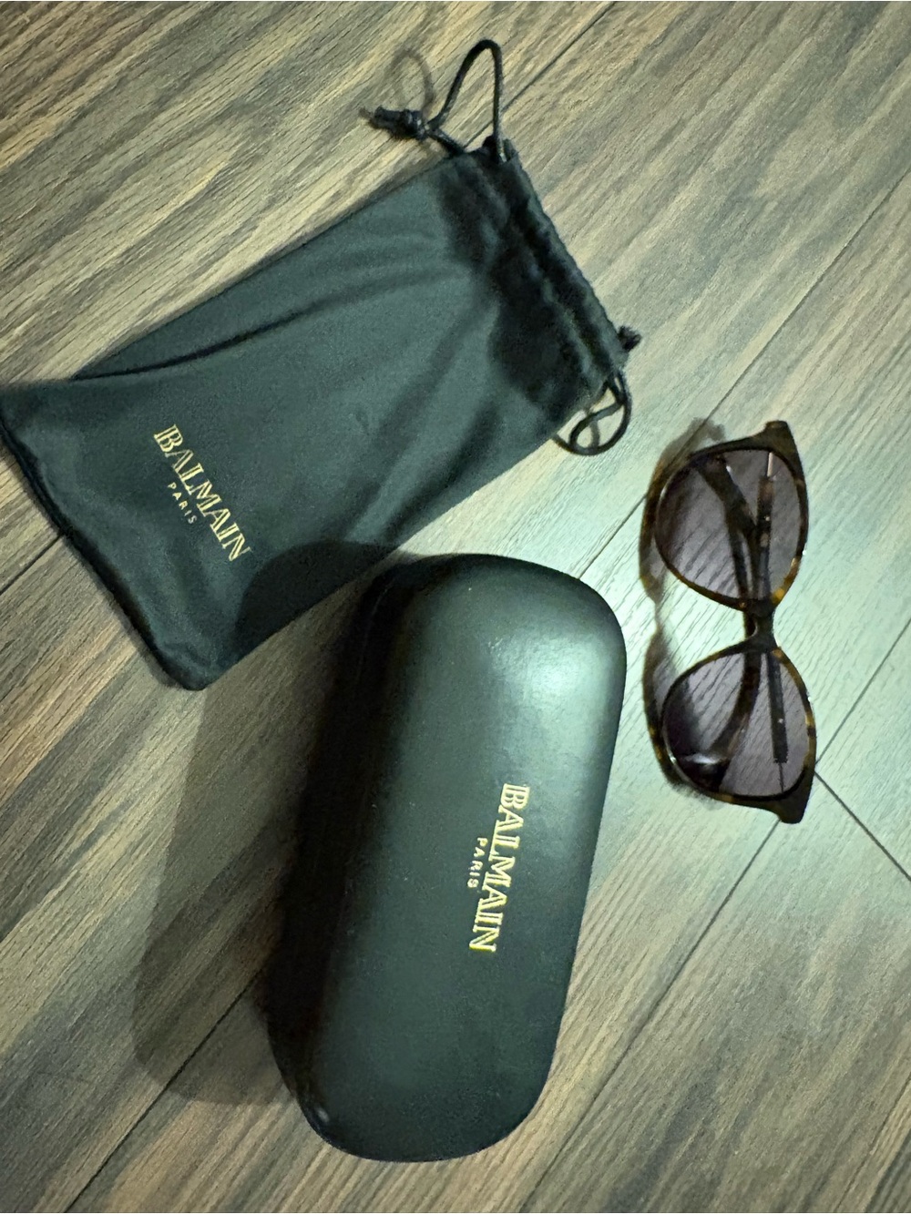 Balmain Women’sTortoiseshell Sunglasses with Black Case and Pouch